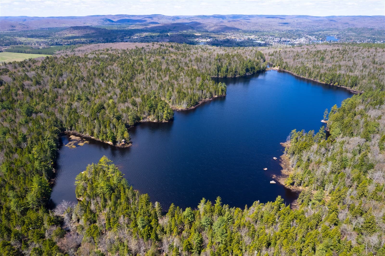 Chalet en région boisée près d’un lac