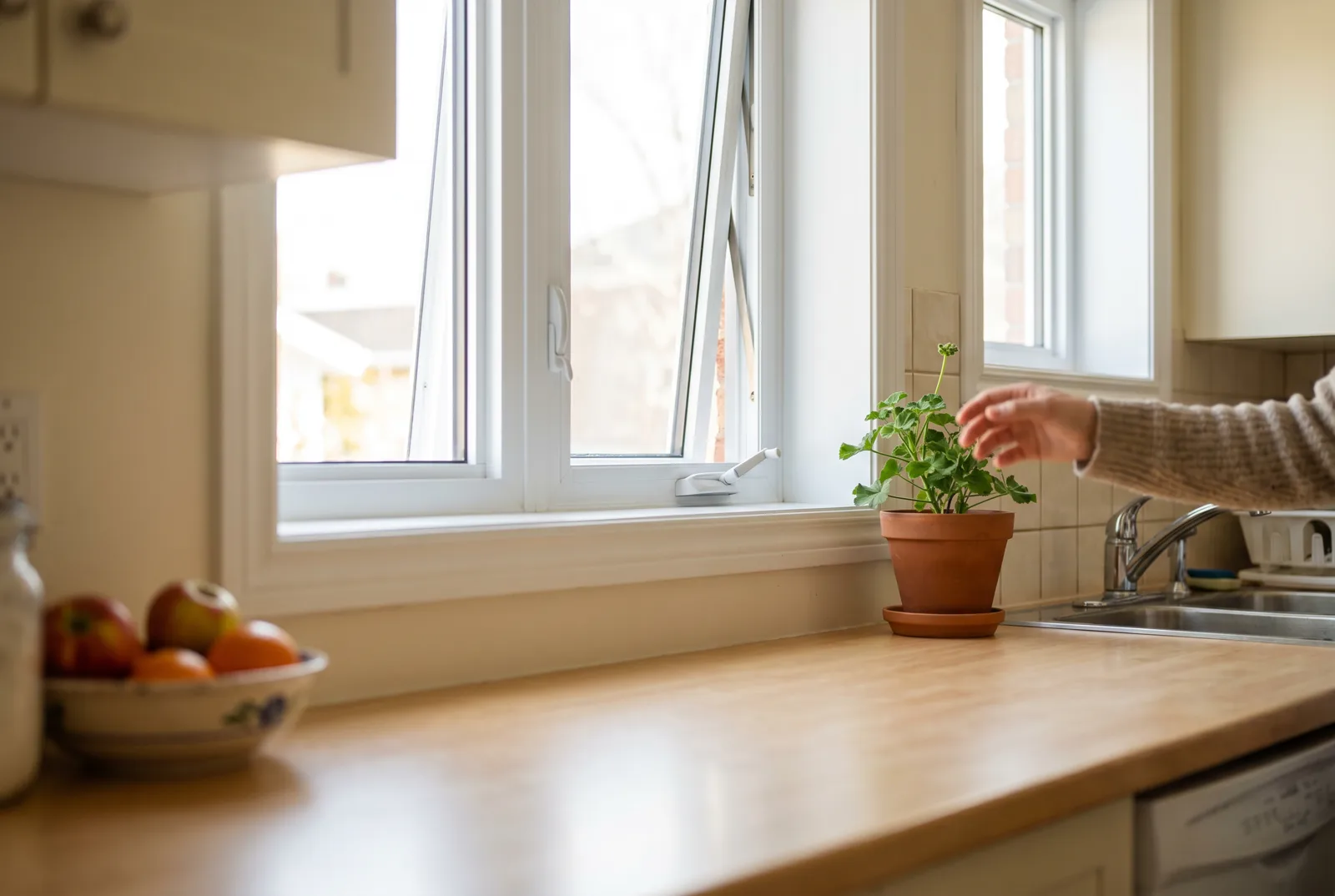 Fenêtre PVC dans une cuisine